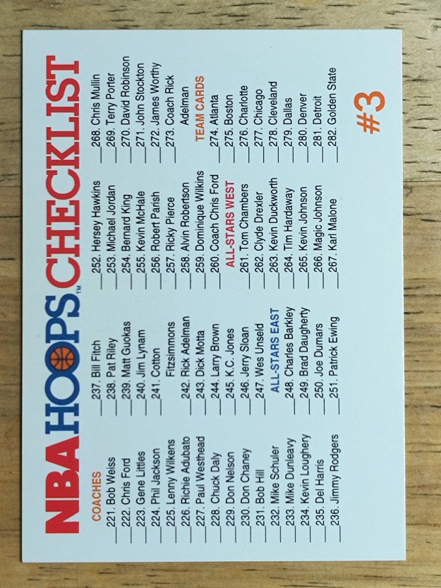1991-92 Hoops #329 Checklist 2