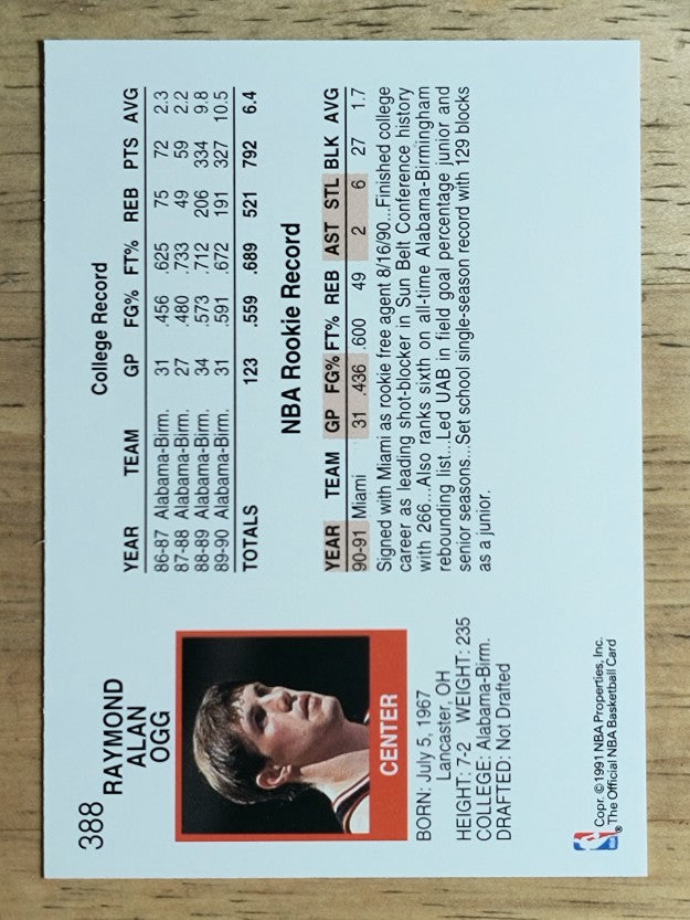 1991-92 Hoops #388 Alan Ogg