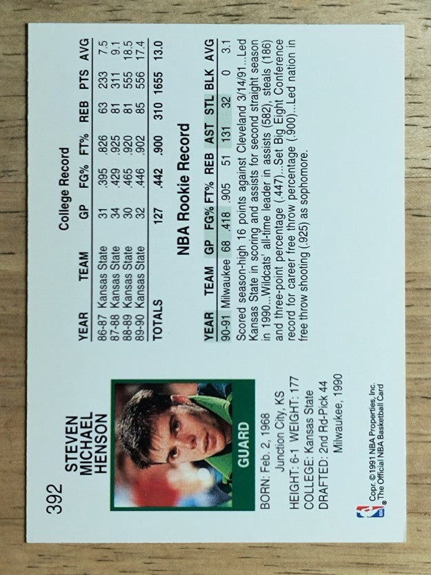 1991-92 Hoops #392 Steve Henson