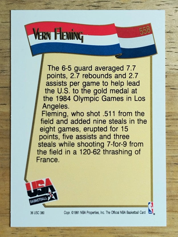 1991-92 Hoops #558 Vern Fleming USA