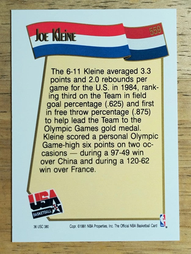 1991-92 Hoops #559 Joe Kleine USA
