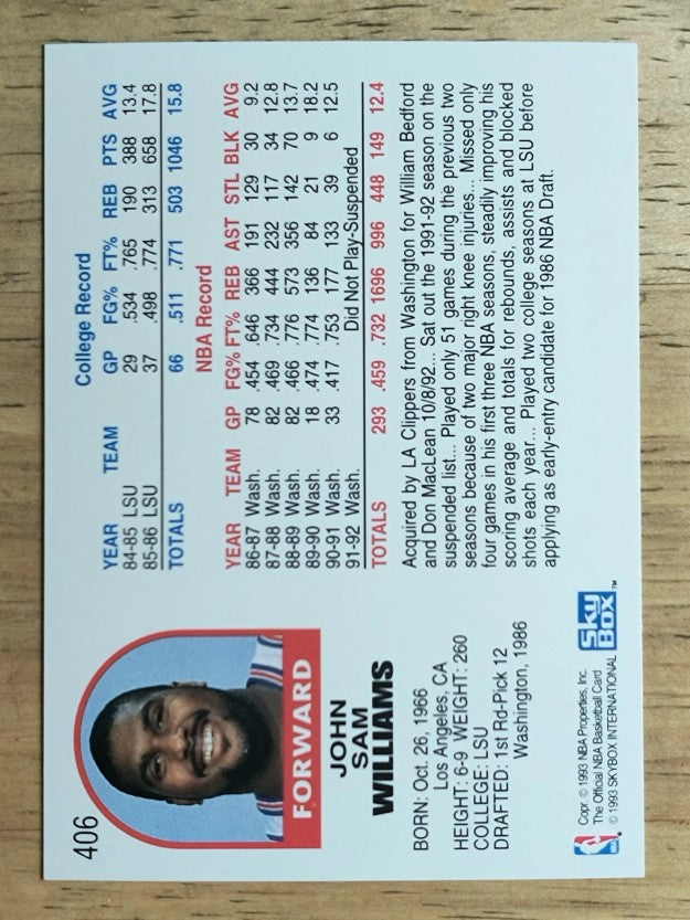 1992-93 Hoops #406 John Williams