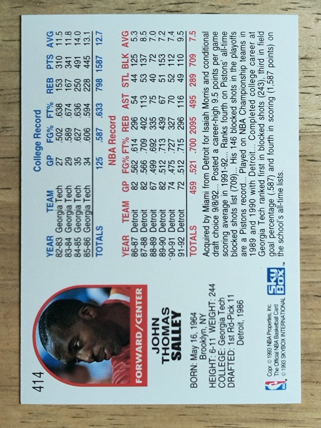 1992-93 Hoops #414 John Salley