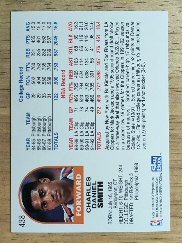 1992-93 Hoops #438 Charles Smith