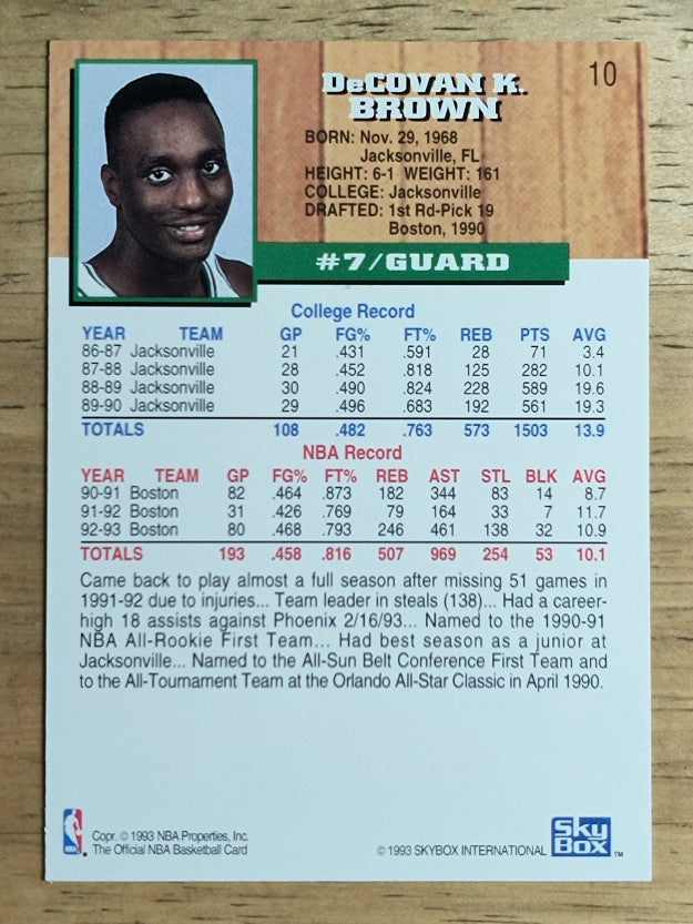 1993-94 Hoops #10 Dee Brown
