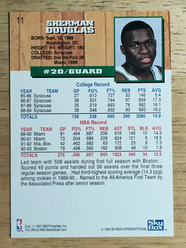 1993-94 Hoops #11 Sherman Douglas