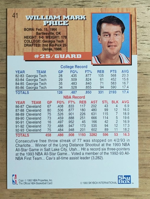 1993-94 Hoops #41 Mark Price