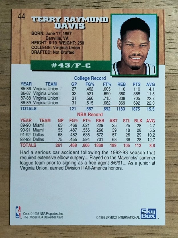 1993-94 Hoops #44 Terry Davis