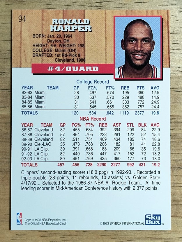 1993-94 Hoops #94 Ron Harper