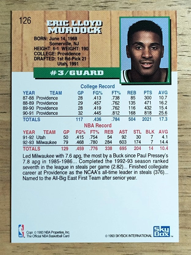 1993-94 Hoops #126 Eric Murdock