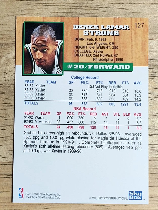 1993-94 Hoops #127 Derek Strong RC