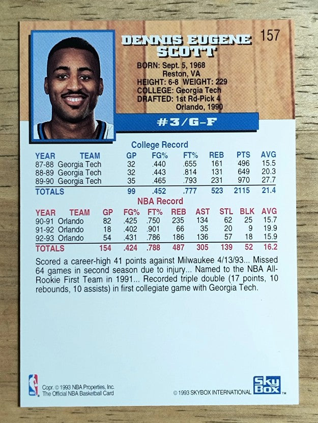 1993-94 Hoops #157 Dennis Scott