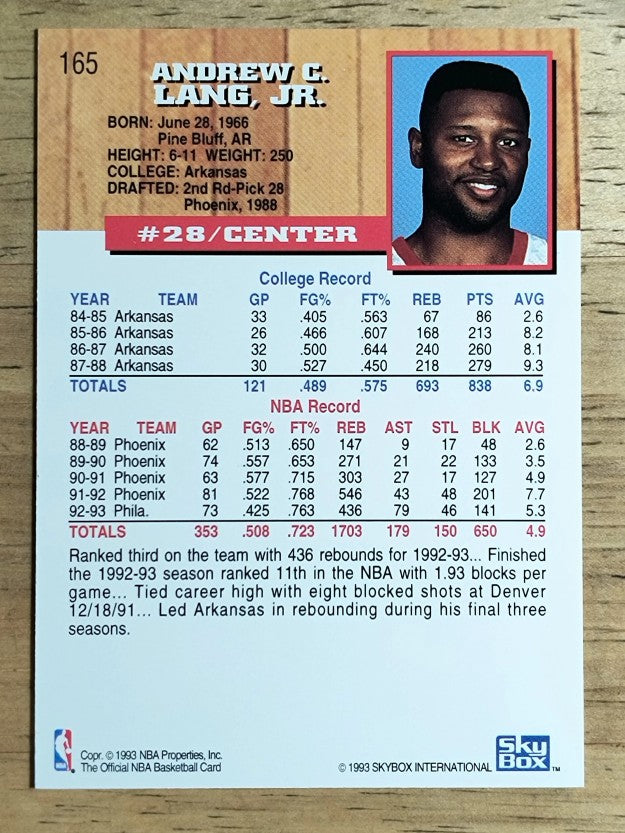 1993-94 Hoops #165 Andrew Lang