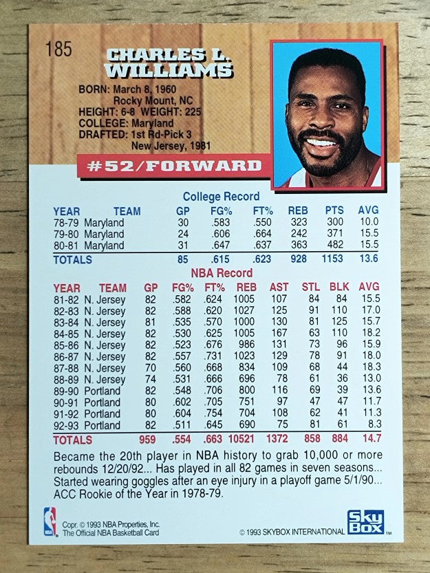 1993-94 Hoops #185 Buck Williams