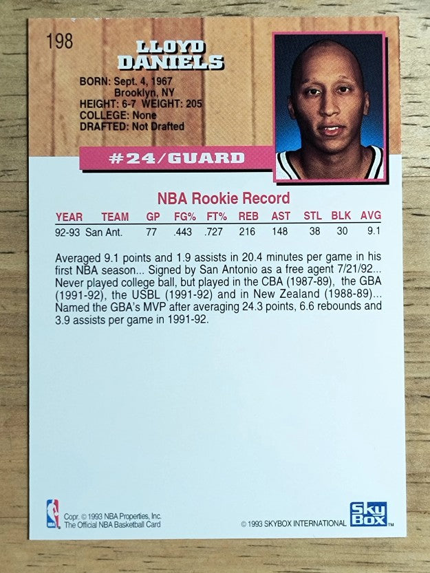 1993-94 Hoops #198 Lloyd Daniels