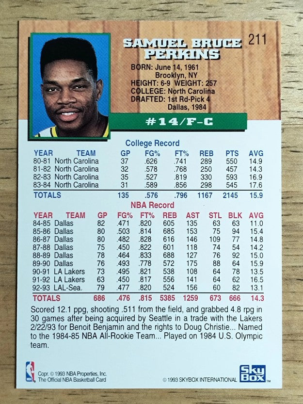 1993-94 Hoops #211 Sam Perkins