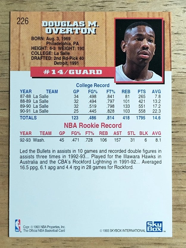 1993-94 Hoops #226 Doug Overton