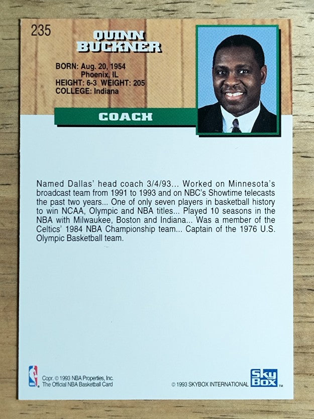 1993-94 Hoops #235 Quinn Buckner CO