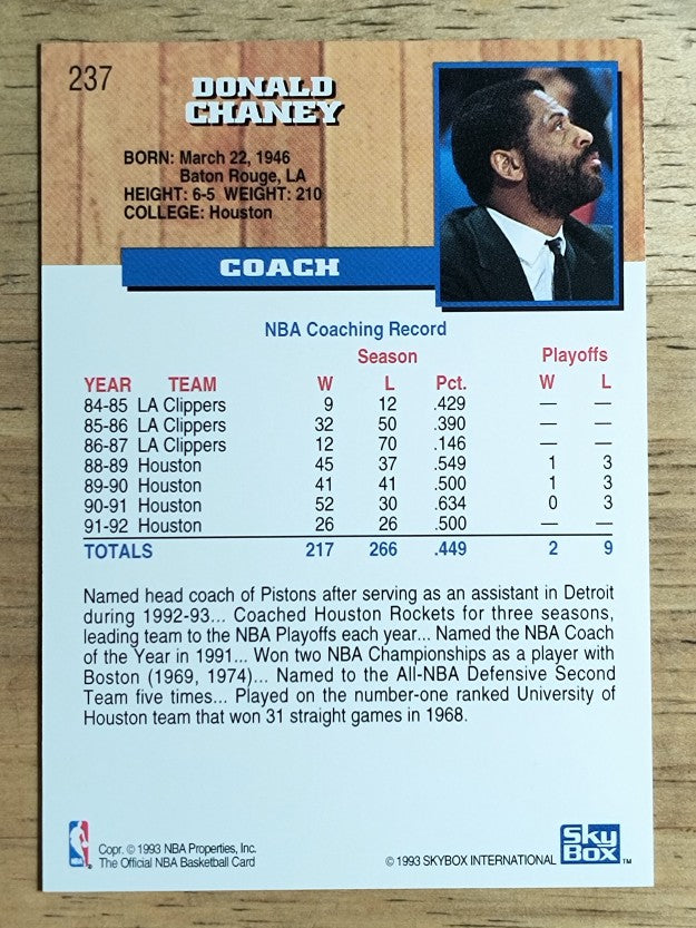 1993-94 Hoops #237 Don Chaney CO