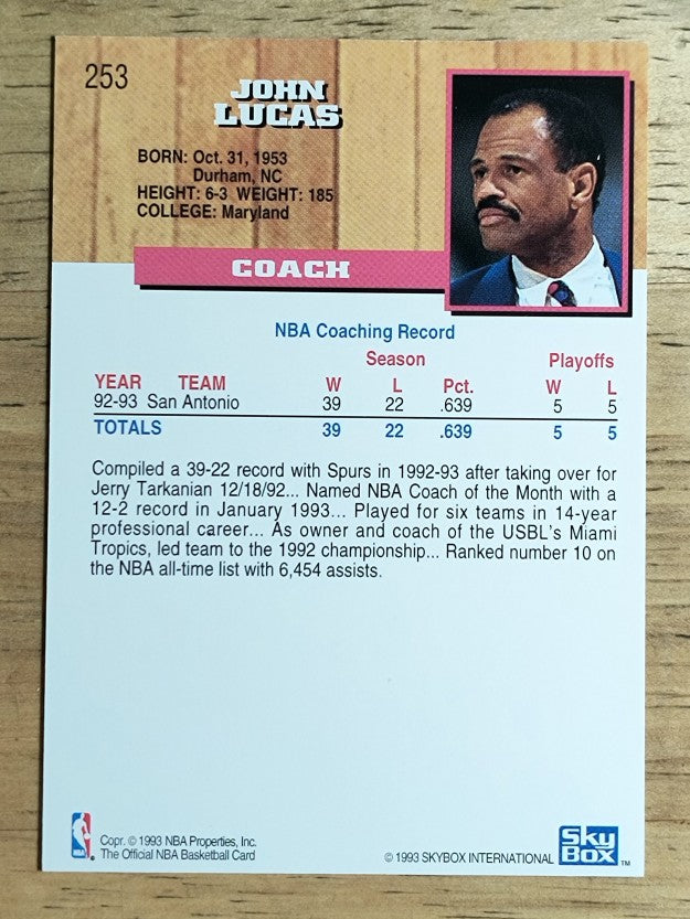 1993-94 Hoops #253 John Lucas CO