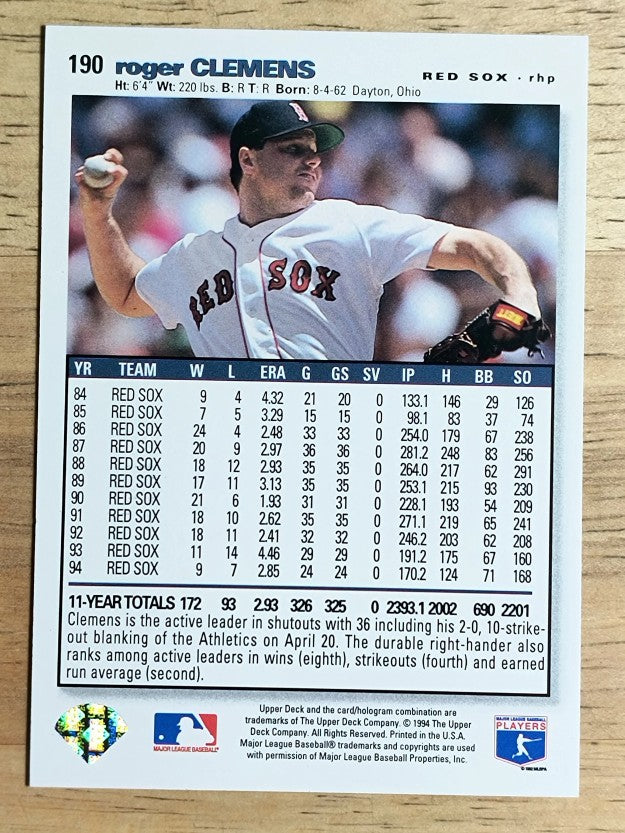 1995 Collector's Choice SE #190 Roger Clemens