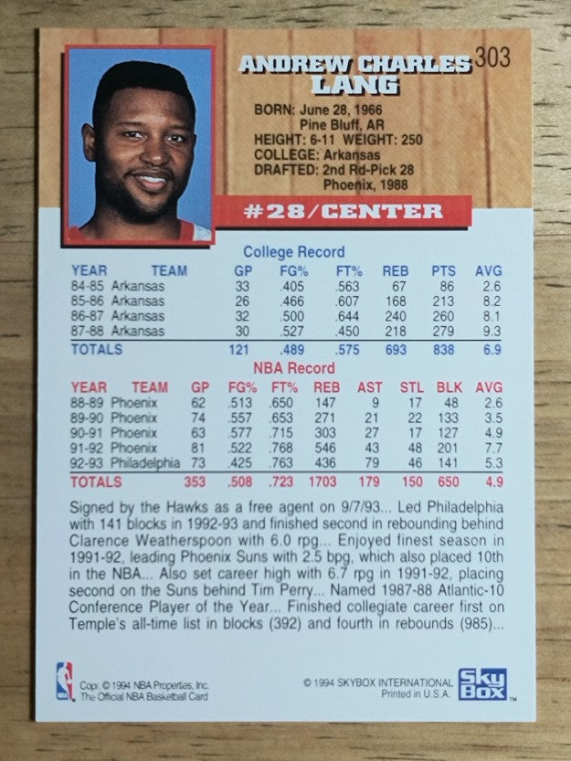 1993-94 Hoops #303 Andrew Lang