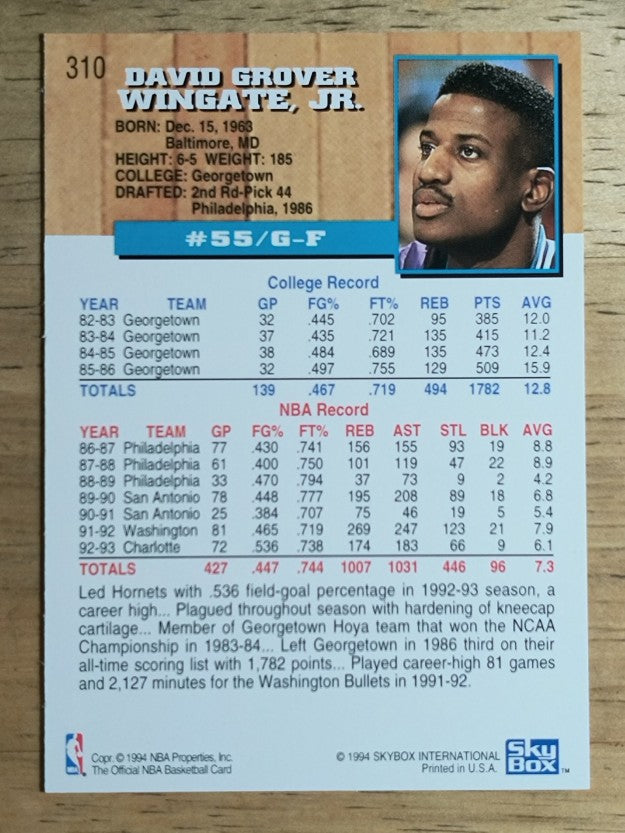 1993-94 Hoops #310 David Wingate