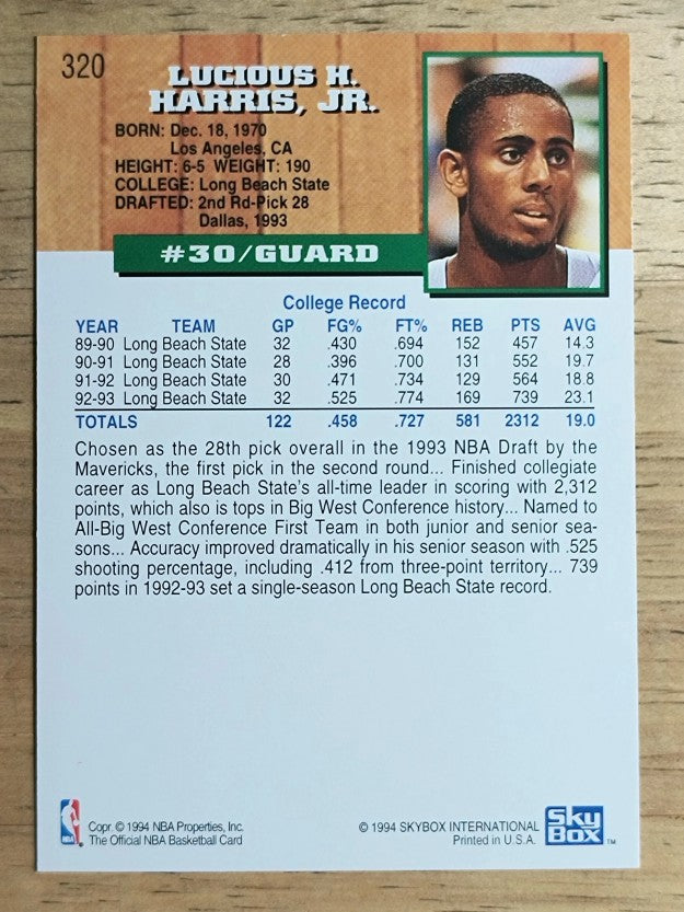 1993-94 Hoops #320 Lucious Harris RC