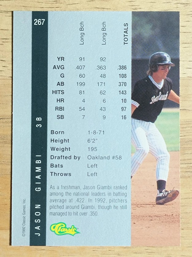 1992 Classic Four Sport #267 Jason Giambi
