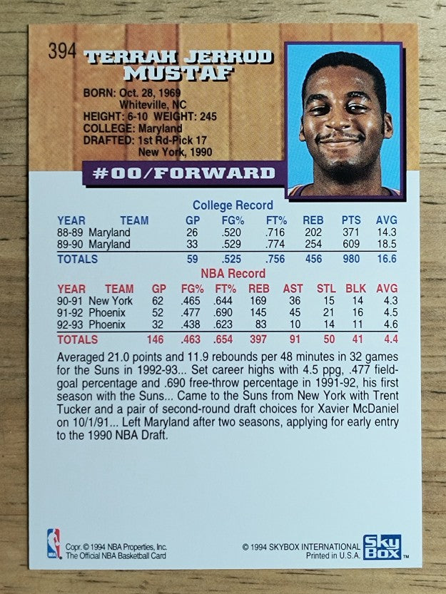 1993-94 Hoops #394 Jerrod Mustaf