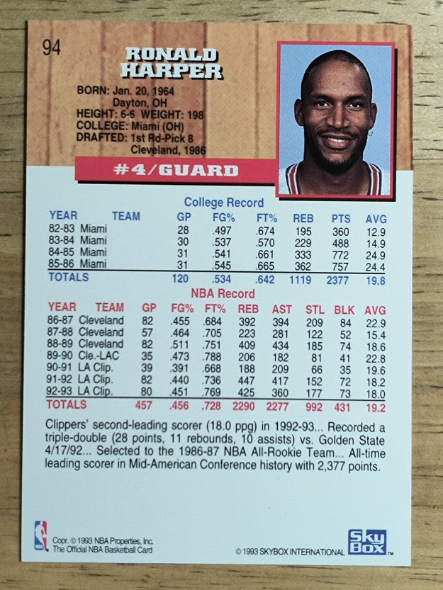 1993-94 Hoops Fifth Anniversary Gold #94 Ron Harper
