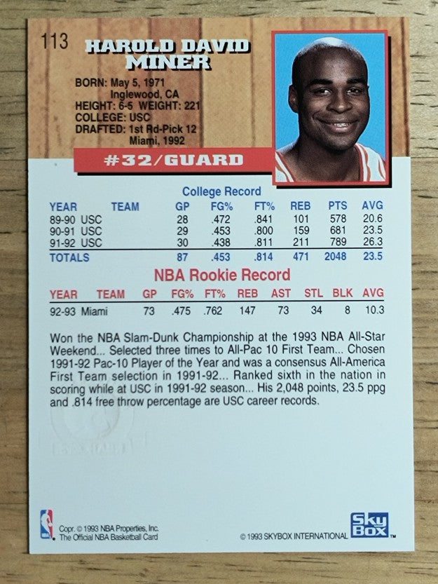 1993-94 Hoops Fifth Anniversary Gold #113 Harold Miner