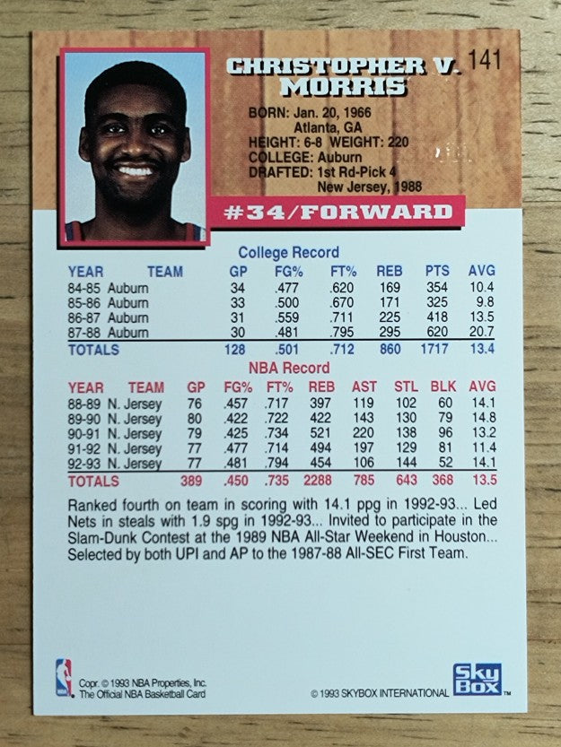 1993-94 Hoops Fifth Anniversary Gold #141 Chris Morris