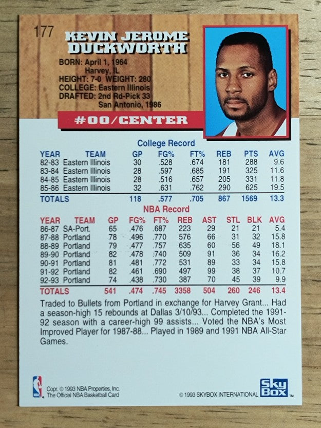 1993-94 Hoops Fifth Anniversary Gold #177 Kevin Duckworth