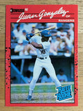 1990 Donruss #33B Juan Gonzalez COR RC