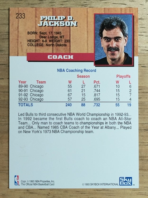 1993-94 Hoops Fifth Anniversary Gold #233 Phil Jackson CO (NM)
