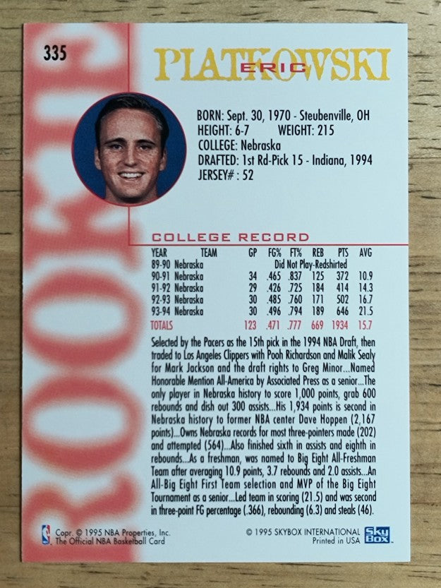 1994-95 Hoops #335 Eric Piatkowski RC