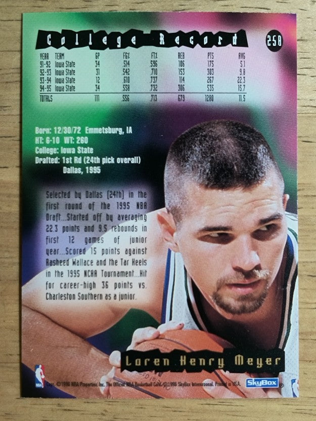 1995-96 Hoops #258 Loren Meyer RC