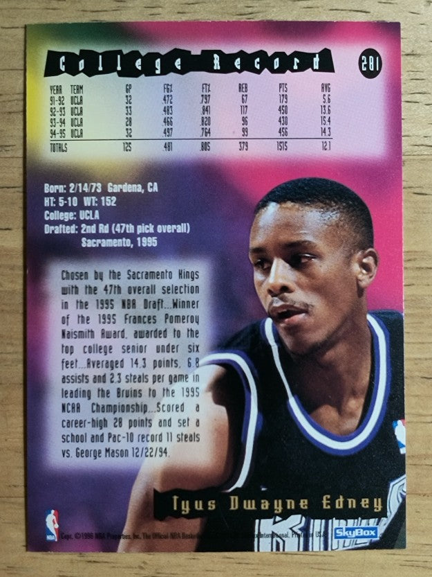1995-96 Hoops #281 Tyus Edney RC