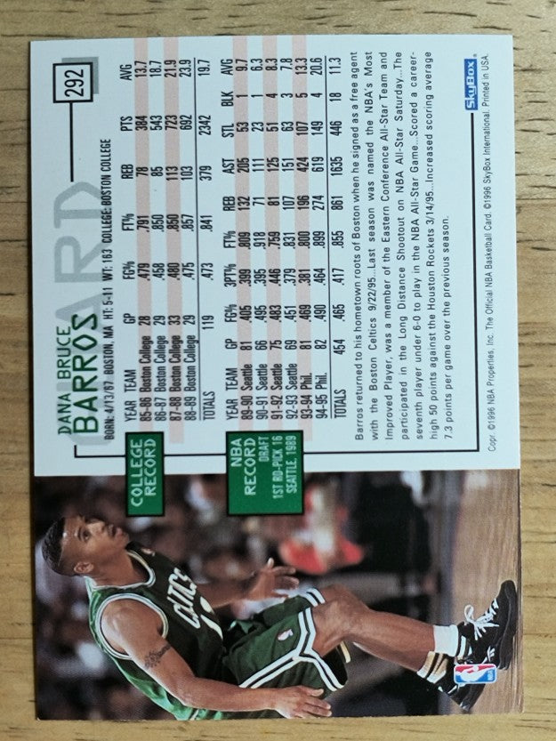 1995-96 Hoops #292 Dana Barros