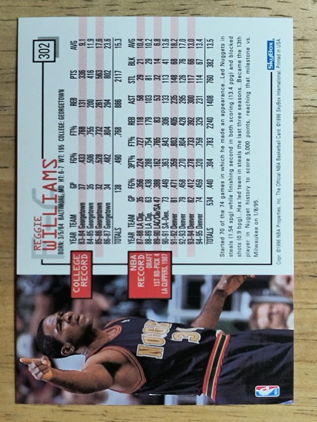 1995-96 Hoops #302 Reggie Williams