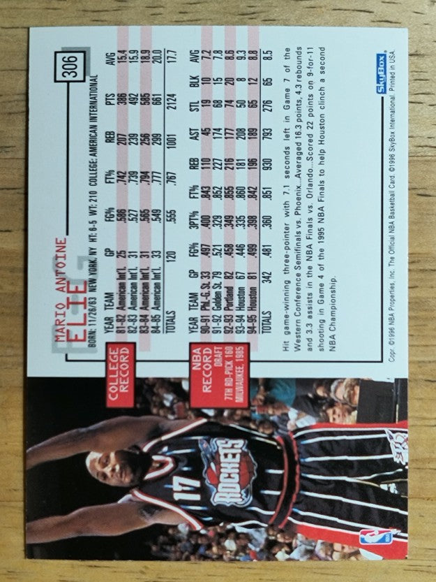 1995-96 Hoops #306 Mario Elie