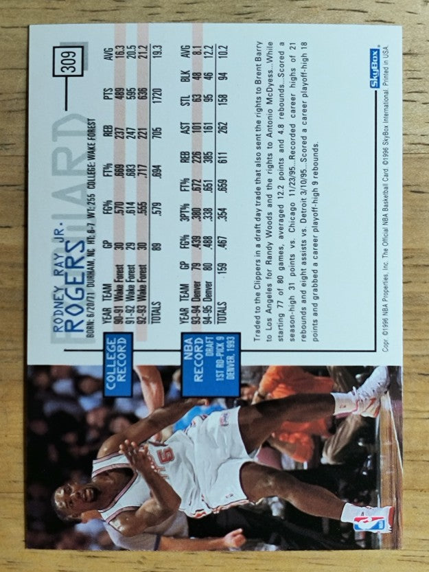 1995-96 Hoops #309 Rodney Rogers