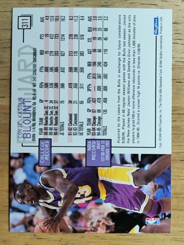 1995-96 Hoops #311 Corie Blount