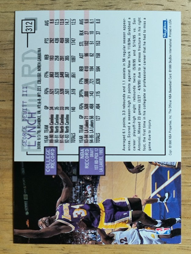 1995-96 Hoops #312 George Lynch