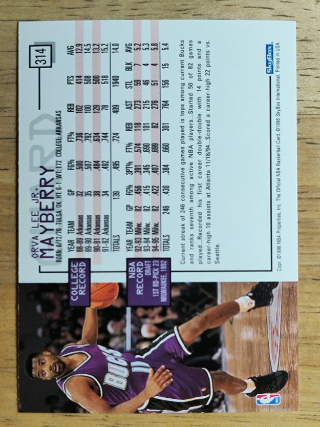 1995-96 Hoops #314 Lee Mayberry