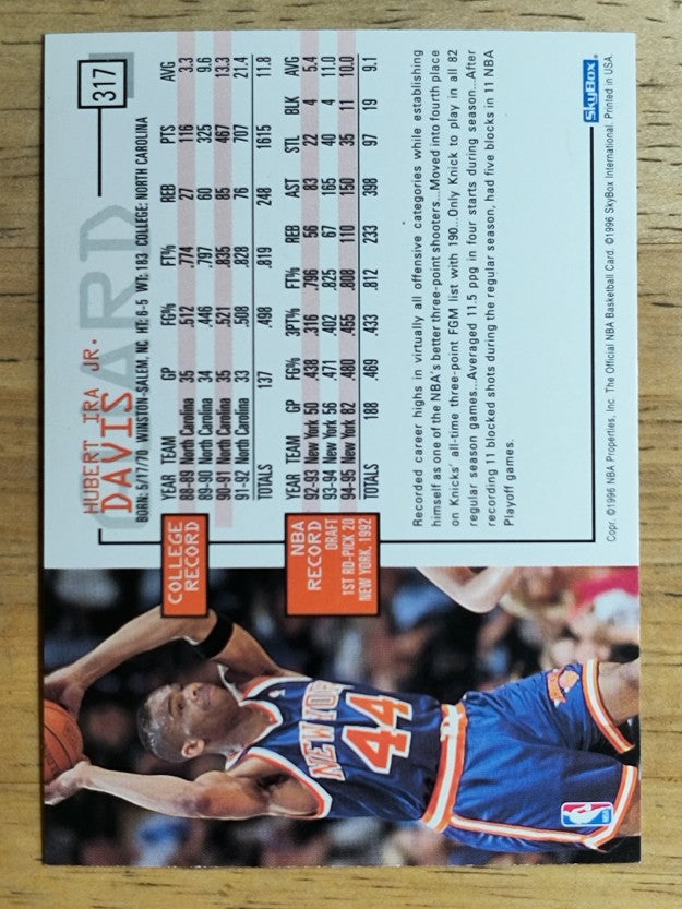 1995-96 Hoops #317 Hubert Davis
