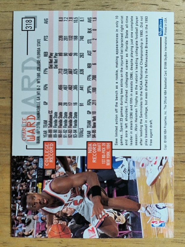1995-96 Hoops #318 Charlie Ward