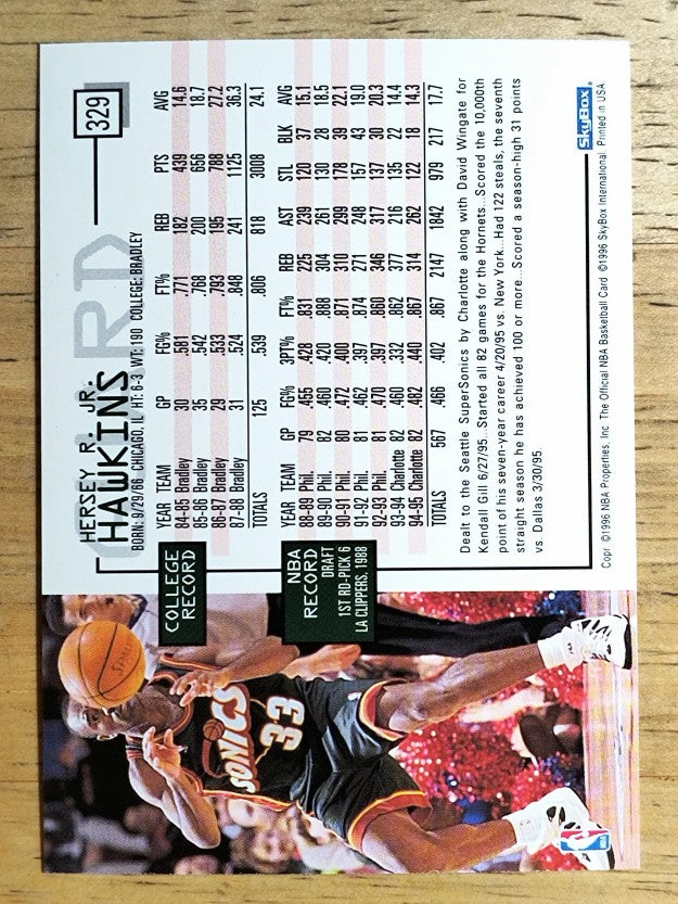 1995-96 Hoops #329 Hersey Hawkins