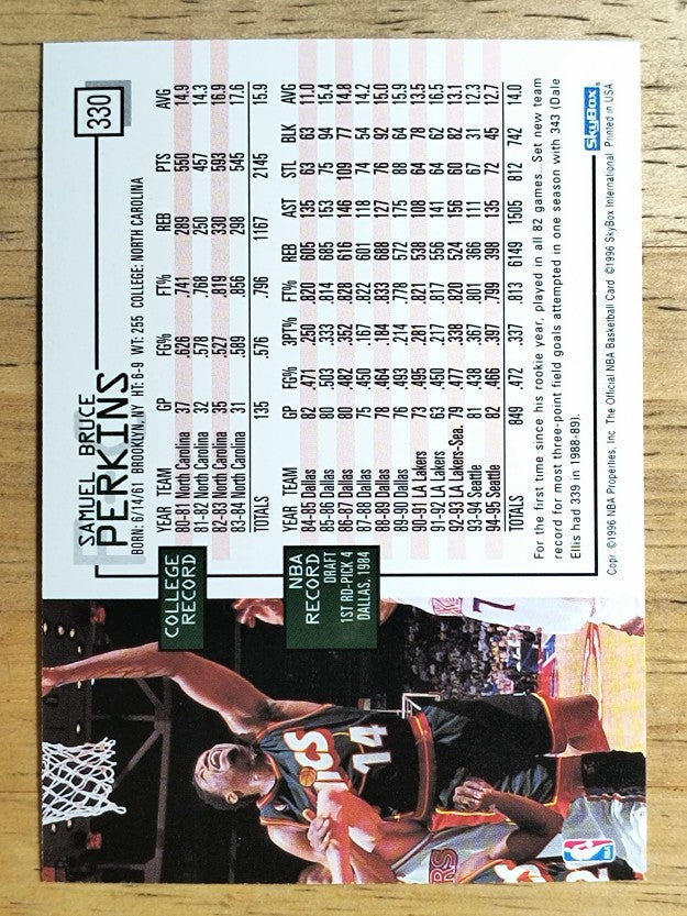 1995-96 Hoops #330 Sam Perkins